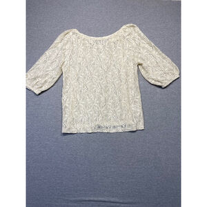 Women's Hinge White Lace Top XS